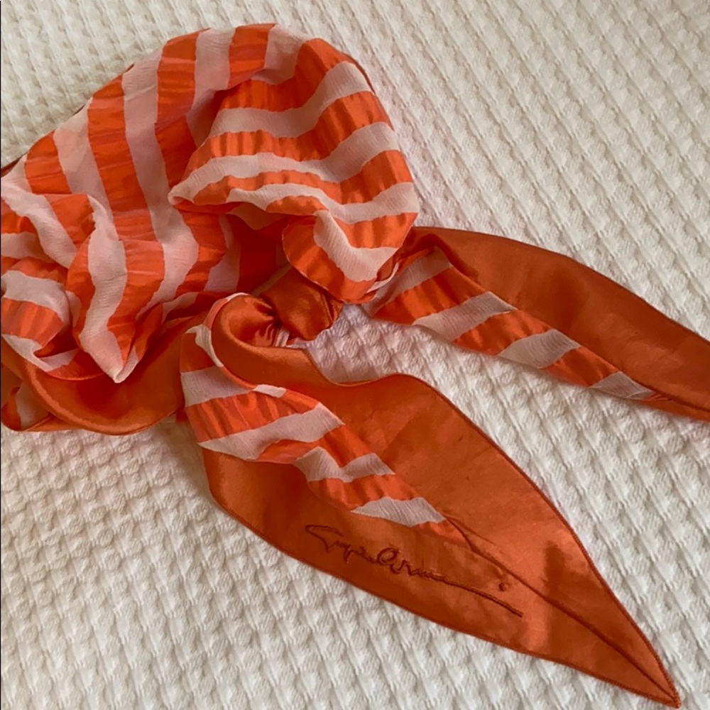 Giorgio Armani silk bandana embroidery signature